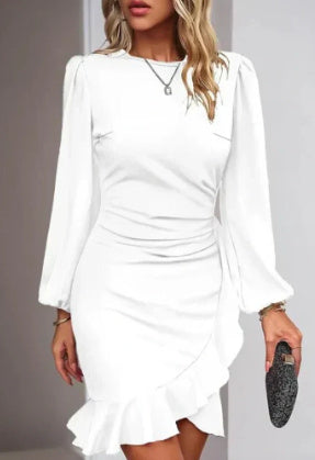 Civetta™ Puff Long Sleeve Dresses Slim Hip-covering Dress