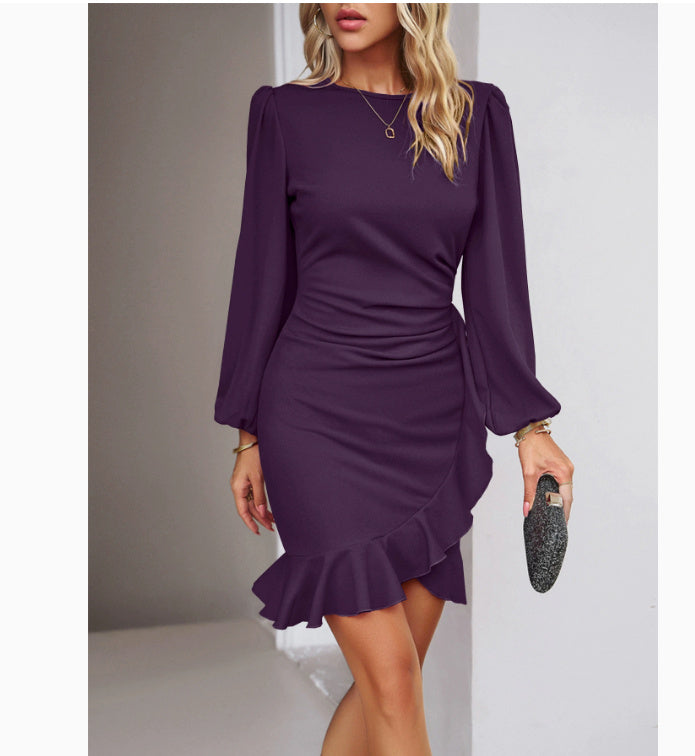 Civetta™ Puff Long Sleeve Dresses Slim Hip-covering Dress