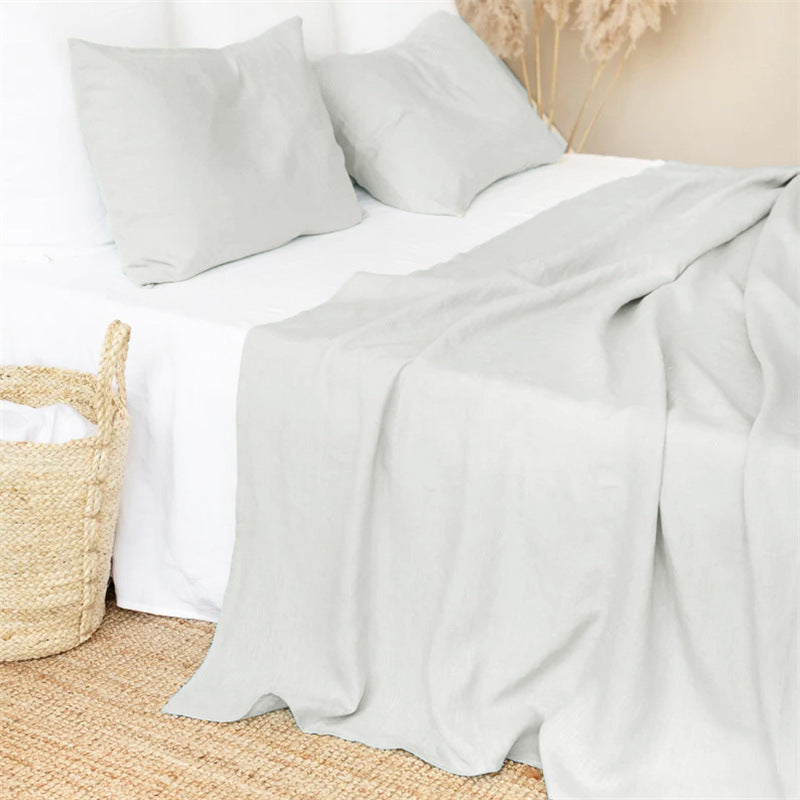 Civetta™ Elegant Linen Bed Sheet – Solid Color Comfort