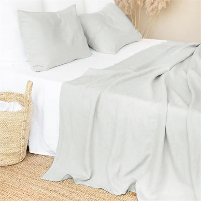 Civetta™ Elegant Linen Bed Sheet – Solid Color Comfort