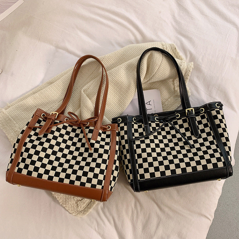 Civetta Checkered Tote Bag - Civetta Couture