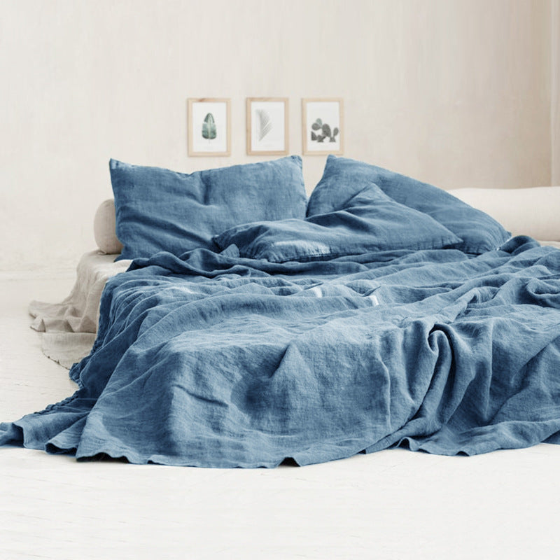 Civetta™ Elegant Linen Bed Sheet – Solid Color Comfort