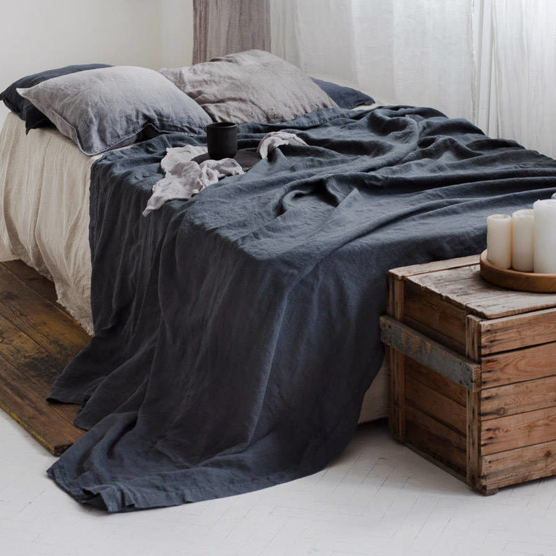 Civetta™ Elegant Linen Bed Sheet – Solid Color Comfort