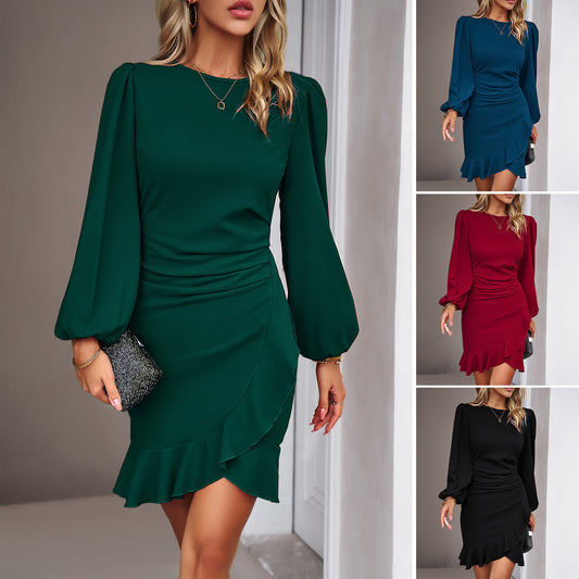 Civetta™ Puff Long Sleeve Dresses Slim Hip-covering Dress