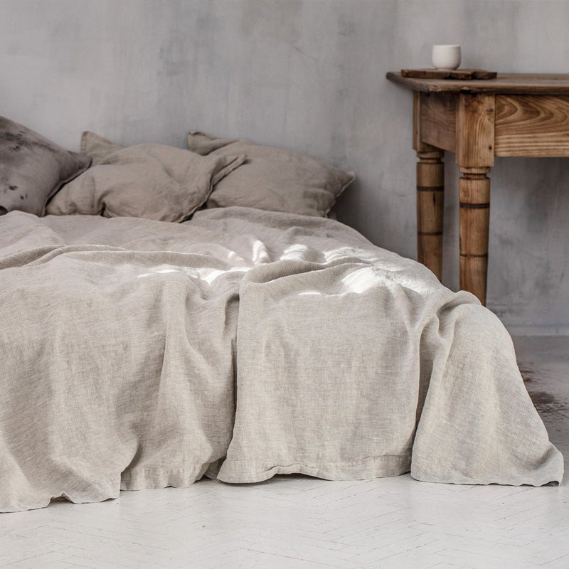 Civetta™ Elegant Linen Bed Sheet – Solid Color Comfort